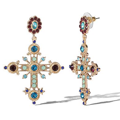 JS Jessica Simpson Boho Luxe Cross Drop Earrings