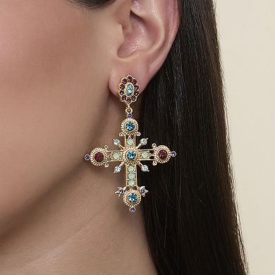 JS Jessica Simpson Boho Luxe Cross Drop Earrings