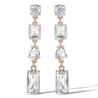 JS Jessica Simpson Crystal Cascade Statement Earrings