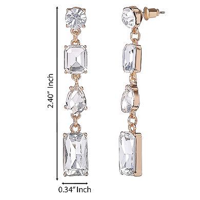 JS Jessica Simpson Crystal Cascade Statement Earrings