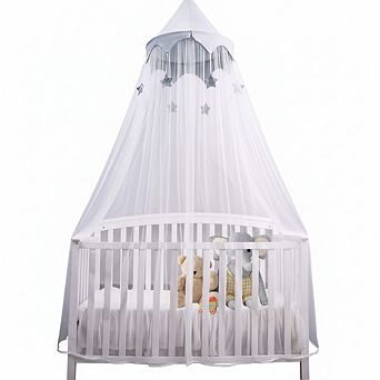 Transform Kids'Room with Hanging Star Canopy-Easy Install,Soft Fabric,Perfect for Cradle,Toddler Bed