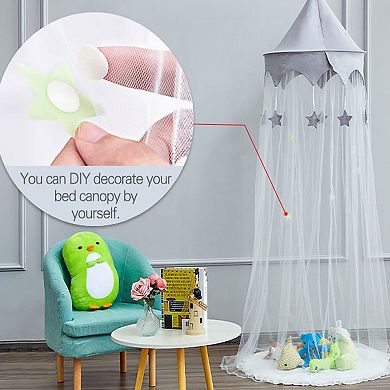 Transform Kids'Room with Hanging Star Canopy-Easy Install,Soft Fabric,Perfect for Cradle,Toddler Bed