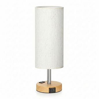 3 Way Dimmable Touch Bedside Lamp with USB C Charging Port and AC Outlet