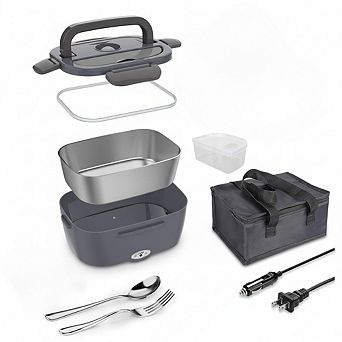 Portable Electric Lunch Box Food Heater for Car and Home 80W 1.5L Capacity
