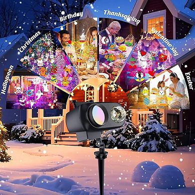 2025 Outdoor Halloween & Christmas Projector Lights, 20 HD Effects, Remote Included