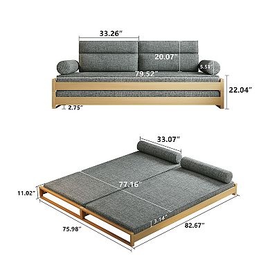 2 in 1 Versatile Sleeper Couch Bed for Living Room, Guest Room, or Office