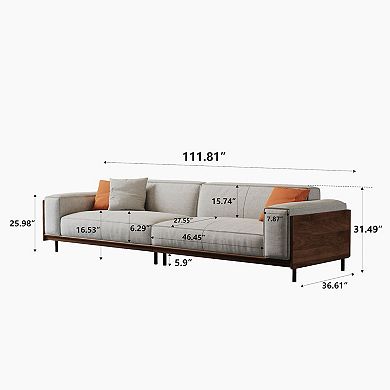 Modern Upholstered 4-Seater Sofa