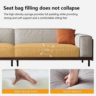 Modern Upholstered 4-Seater Sofa