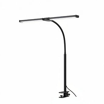 LED Desk Lamp with Clamp Double Head 25 Lighting Modes Flexible Goose Neck