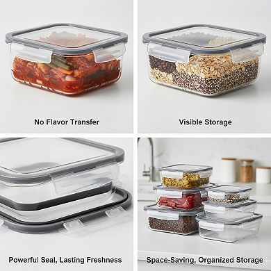 2 Large Glass Containers with Lids 63oz Leak Proof for Microwave and Oven