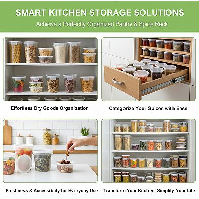 60 Sets Deli Containers with Lids 32 16 8 oz Leak Proof BPA Free Airtight
