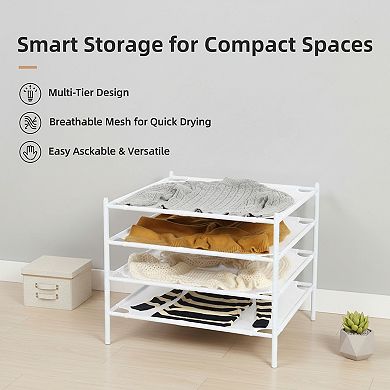Sweater Drying Rack Mesh Stackable 4 Pack for Delicates Indoor and Outdoor