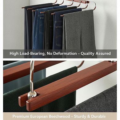 Space Saving Pants Hangers 2 Pack with Swivel Hooks for Jeans and Scarves