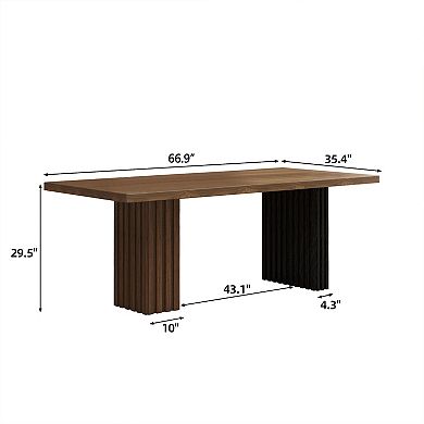 66.9" Wood Office Desk, Modern Rectangular Executive Desk