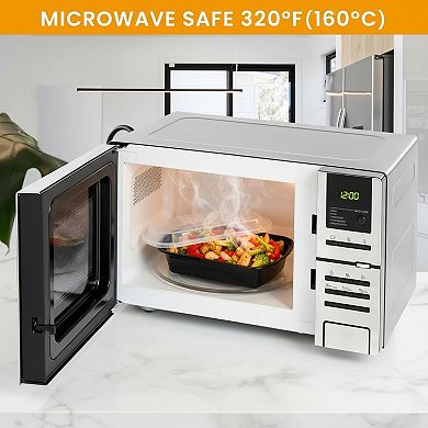 30 Pack 38oz Meal Prep Containers BPA Free Stackable Microwave and Freezer Safe