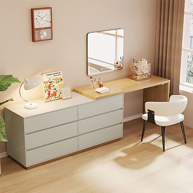 Modern Expandable Vanity Desk, 56-98.5 Inches