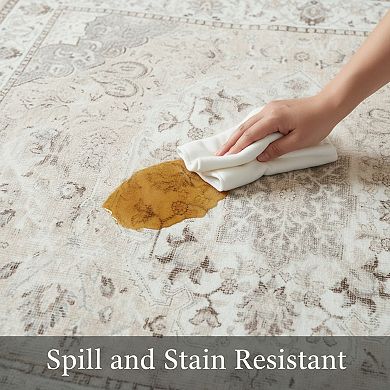 Washable Hallway Runner Rug Vintage Water Resistant Non Slip