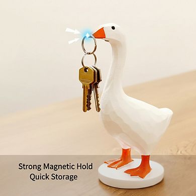Magnetic Goose Key Holder Cute Kawaii Home Decor for Room Office and Desk