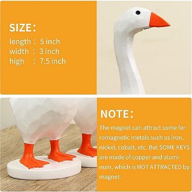 Magnetic Goose Key Holder Cute Kawaii Home Decor for Room Office and Desk