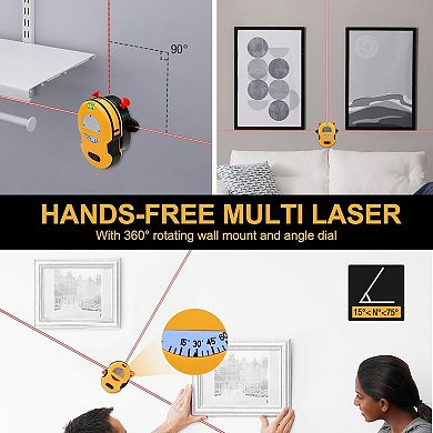 30Ft Line Laser Level with Wall Mount for Hanging Frames and Construction