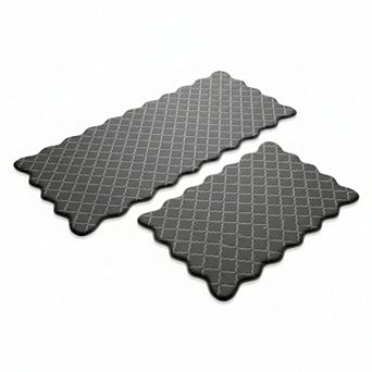 Scalloped Embossed Kitchen Mat Cushioned Anti Fatigue Waterproof