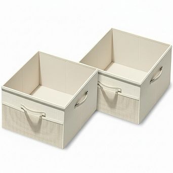Foldable Shoe Storage Box 2 Pack with Clear Cover and Adjustable Dividers