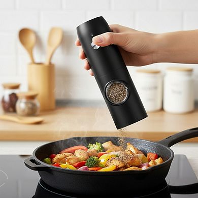 Electric Salt and Pepper Grinder Set Rechargeable Automatic with Adjustable Coarseness