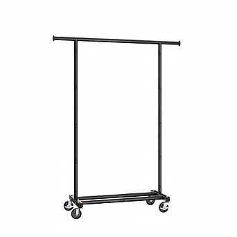 Rolling Garment Rack Metal Portable Coat Rack for Bedroom Laundry Living Room