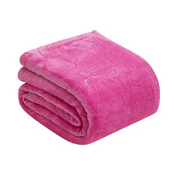 Juicy Couture Embossed Plush Oversized Throw Blanket