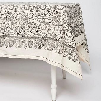 Breazeale Hand Block Printed Cotton Tablecloth