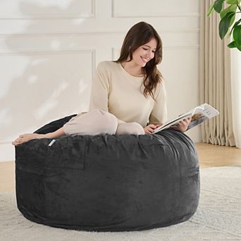 Sweet Home Collection Bean Bag Chair, Removable Velvet Cover 3FT