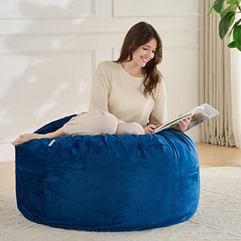 Sweet Home Collection Bean Bag Chair, Removable Velvet Cover 3FT