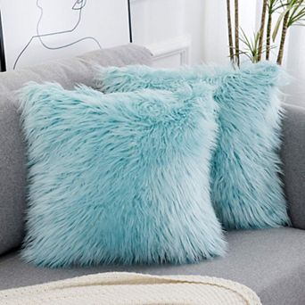 Fuzzy Faux Fur Throw Pillow Covers