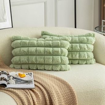 Velvet Plaid Decorative Throw Pillow Covers