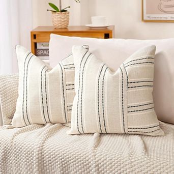 Boho Stripe Patchwork Throw Pillow Covers