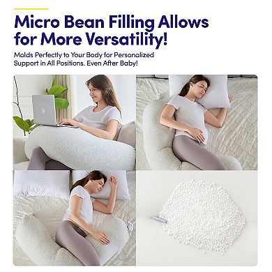 Sweet Home Collection Adjustable Pregnancy Body Pillow, Smooth and Soft Removable Cover