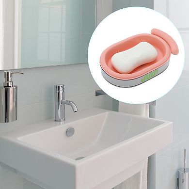 Solid Color Soap Dish for Bathroom and Kitchen Storage with Drain Holes