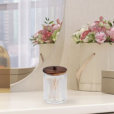 U-Shaped Cup Cylindrical Cover Acrylic Cotton Swab Holder Bathroom 1 Pc