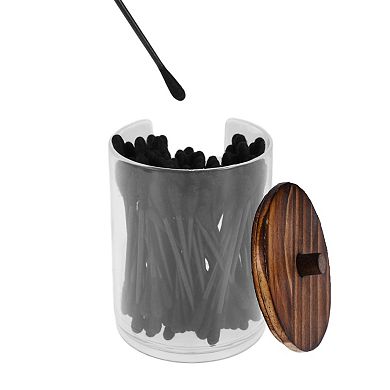 U-Shaped Cup Cylindrical Cover Acrylic Cotton Swab Holder Bathroom 1 Pc