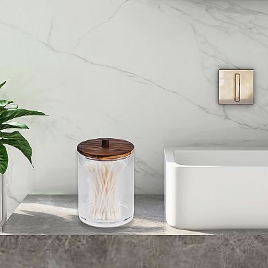 U-Shaped Cup Cylindrical Cover Acrylic Cotton Swab Holder Bathroom 1 Pc