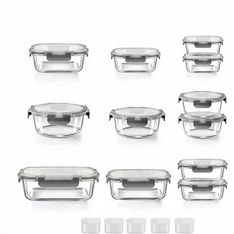34 pc Glass Food Storage Containers with Lids Set, Airtight Meal Prep