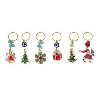 Set of 6 Hair Ring Pendants for DIY Hair Styling and Decoration