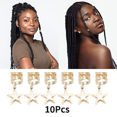 10 Pcs Star Hair Cuffs for Dreadlocks - Easy DIY Hair Accessories