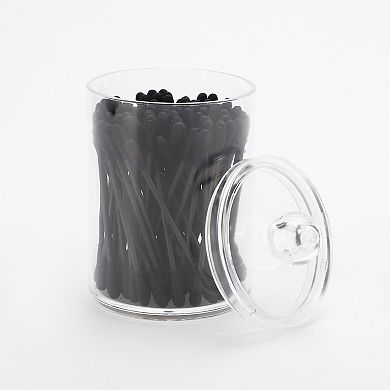 Lid-round Cup Acrylic Cotton Swab Jar for Bathroom Laundry Rooms Clear 1 Pc
