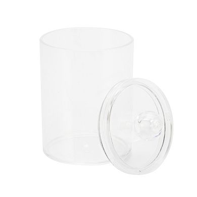 Lid-round Cup Acrylic Cotton Swab Jar for Bathroom Laundry Rooms Clear 1 Pc
