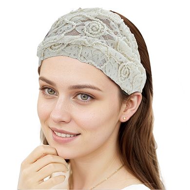 Floral Thin Lace Wide Headband for Women 1 Pc