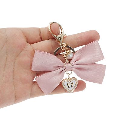 Colorful Fabric Bow Handbag Charms Keychains for Bags and Purses 1 Pc