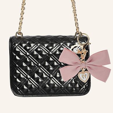 Colorful Fabric Bow Handbag Charms Keychains for Bags and Purses 1 Pc