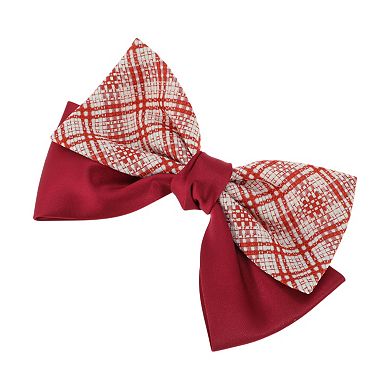 Stylish Plaid Bow Hair Barrette for Fashionable Hairstyles 1 Pc