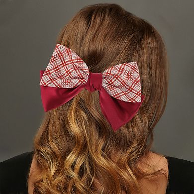 Stylish Plaid Bow Hair Barrette for Fashionable Hairstyles 1 Pc